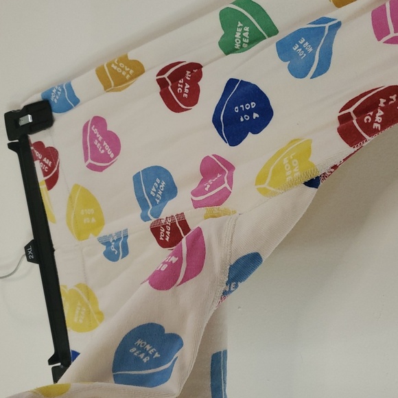 Hanna Andersson Organic Cotton Long John Heart Pajamas Size 14 Top & Bottom - Picture 4 of 16